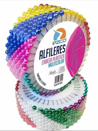 Alfileres Cabeza Plástica Multicolor 38 Mm. Rueda X 40 Unid