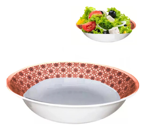 Kit 12 Saladeiras Tigela 1000ml Bowl Melamina Vermelho 1l