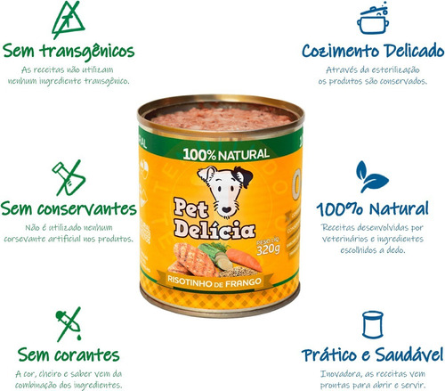 Imagem 8 de 8 de Ração Úmida Pet Delícia Antioxidante Low Carb 320g