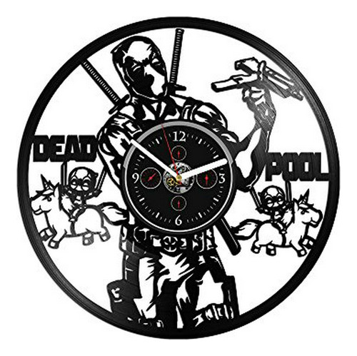 Reloj De Pared - Clock Deadpool Vinyl Wall Marvel Comics Bir