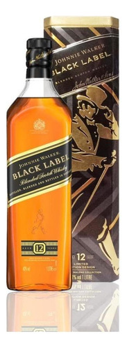 Johnnie Walker whisky Black Label 750ml estuche lata