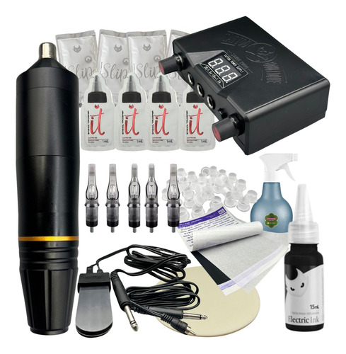 Kit De Tatuagem Tattoo Com Máquina Pen Completo Profissional