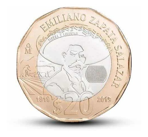 Moneda 20 Conmemorativa Emiliano Zapata  Envío Gratis