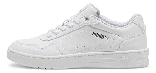 Tenis Puma Court Classy, Mujer, Blanco Con Plateado