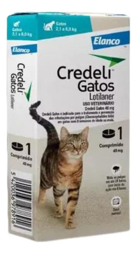 Credeli 48mg Gatos Antipulgas 2,1 A 8kg Tratamento Mensal