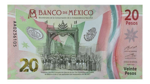 Billete A A 20 Pesos Bicentenario Independencia Nacional