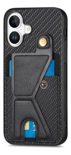 Capa Antichoque Com Suporte Em K Para iPhone, Com Cartão