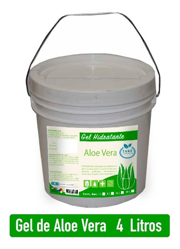 Gel De Extracto De Áloe Vera Hidratante 4 Kilos/litros Sane