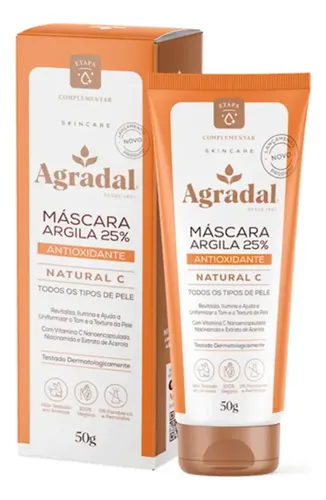 Máscara Argila 25% Antioxidante Natural C 50g - Agradal | MercadoLivre
