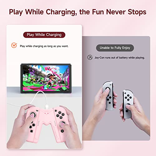 Pack De Carga Joy-con Rosa Para Nintendo Switch Y Oled