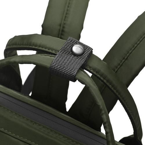 Mochila Boca De Pez Urbana Wanderlust Antirrobo Reforzada Color Verde Militar Diseño De La Tela Liso