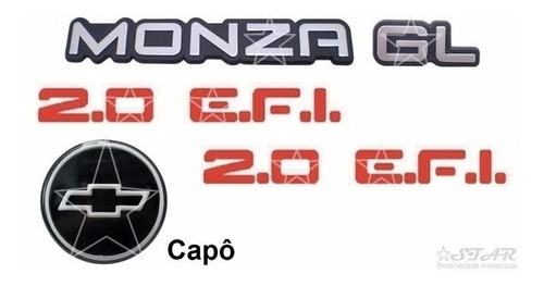 Emblemas Monza Gl + Laterais 2.0 Efi + Gravata - 1991 À 95