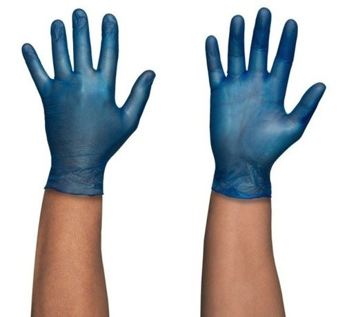 Guantes De Vinilo Azul Sin Polvo (x100) Talla M