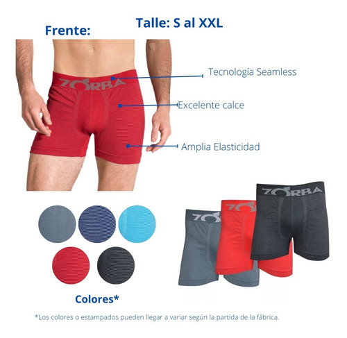 Imagen 2 de 4 de Boxer Hombre Algodón Sin Costura Rayado Zorba 131
