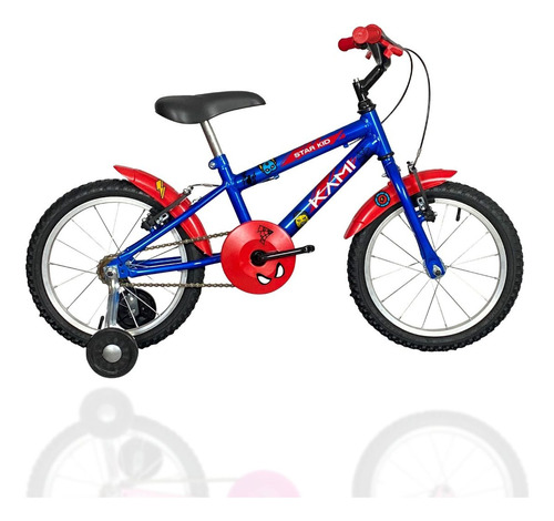 Bike Infantil Aro 16 Kami Super Menino 4 5 6 Anos Cor Azul