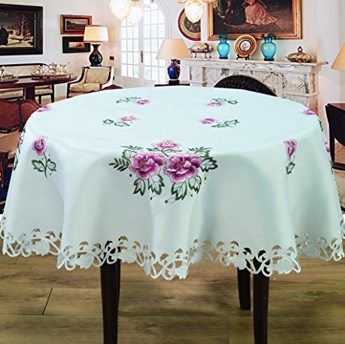 Editex Home Curtain Holiday Themed Tablecloth, 60-inch, Rose
