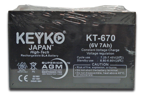 Batería Genuina 6v 7ah Keyko Kt-670