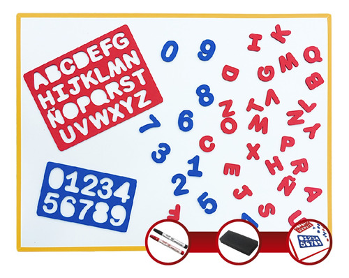 Pizarron Para Niños Infantil 60x80cm Numeros Letras