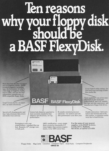 Alter Aufkleber Computer Disketten BASF FLEXYDISK Datentechnik 