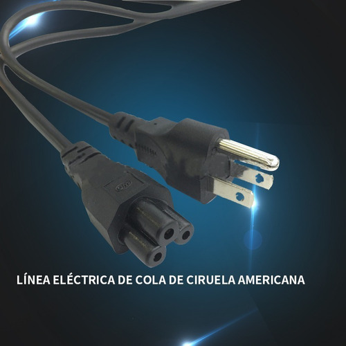 Imagen 2 de 7 de Cable De Alimentación Con 3 Clavijas Para Computadora 1.5 M