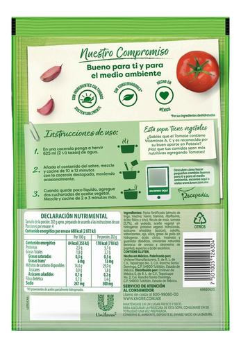 Sopa De Pasta Instantánea Fideo Seco Con Tomate Knorr 156 G