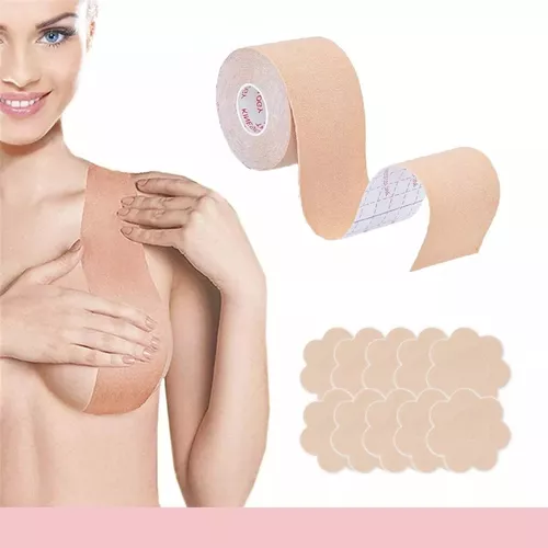 Boob Tape Cinta Pushup Levanta Busto 7.5cm + 10 Cubrepezones