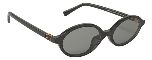 Miu Miu Mu 04zs 1ab-5s0 Oval Shape Black Gold (Usado)