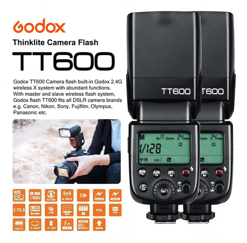 Flash Speedlite Godox Tt600 Inalámbrico De 2,4 G Para Canon