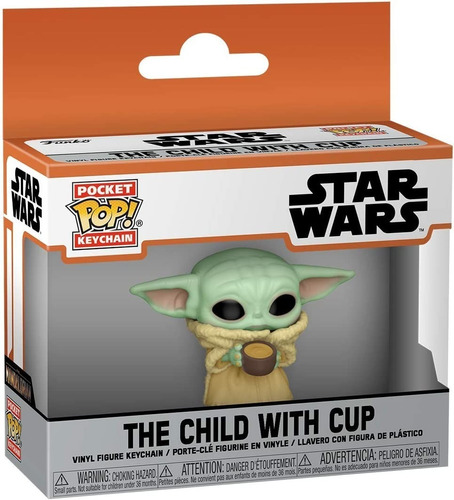 Llavero Funko Baby Yoda Grogu With Cup Pocket Pop Star Wars