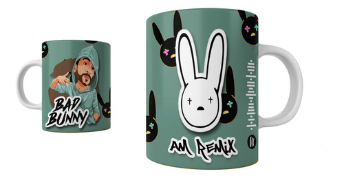 10 Plantillas Bad Bunny 01 Taza Sublimacion Psd Editbale Png