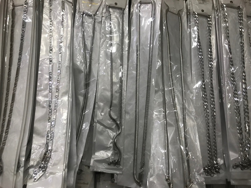 Corrente Aço Inox Kit 10 Peças Atacado + Cor Prateado