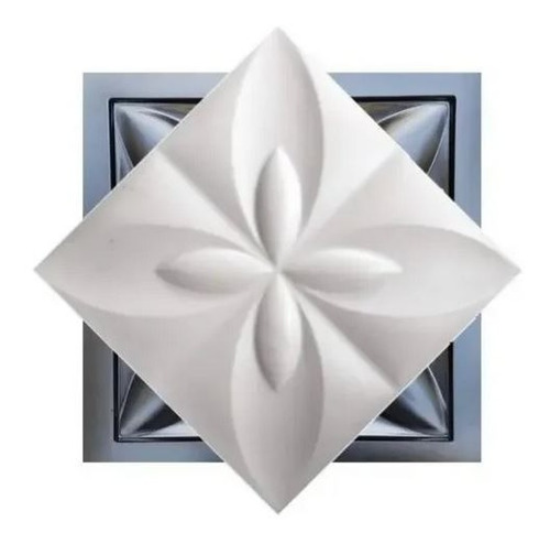 Forma 3d Flor Do Oriente 34x34cm Abs 1,5 Gesso/cimento 3d