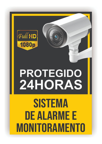 Placa De Segurança - Alarme E Monitoramento 24 Horas 20x30