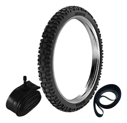 Pneu 90/90-19 52p Rt36 Rinaldi + Camara + Cinta