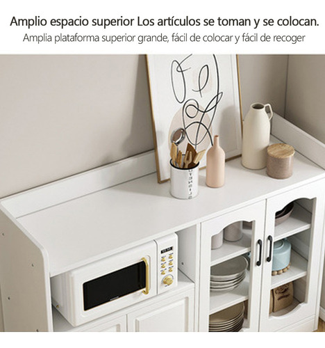 Alacena Multiusos De Madera Moderno Para Cocina Con 4 Puerta Blanco