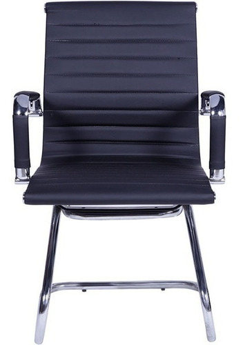 Cadeira Office Sevilha Com Braço Baixa 3301 Fixa - 1 Unidade Cor Preto