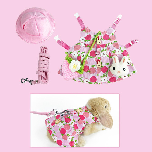 M Chaleco De Conejo Arnés Ropa Para Mascotas Mini Rosado
