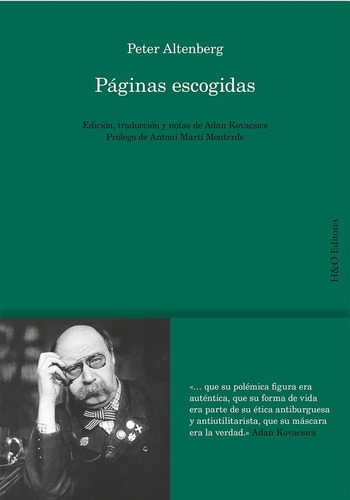 Páginas Escogidas, De Peter Altenberg. Editorial H&o, Tapa Blanda, Edición 1 En Español