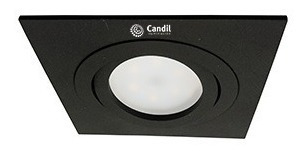 Imagen 2 de 8 de Spot Embutir Aluminio Cuadrado Blanco Negro Fidel Dicro Led