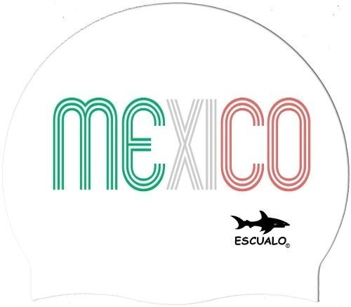 Gorra Natacion Escualo Adulto Mexico Tricolor Bca Adulto Color Blanco Diseño de la tela Estampada Talla unitalla