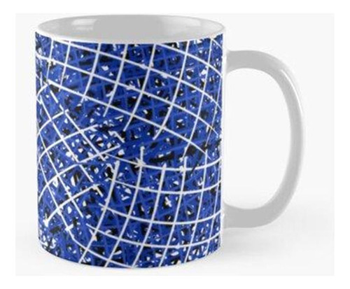 Taza Patrón De Patchwork Azul Y Blanco Calidad Premium