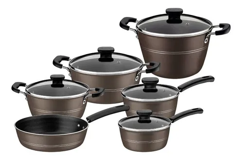 Conj Panelas Sicilia Avela 5pcs + Caldeirao 24cm Tramontina