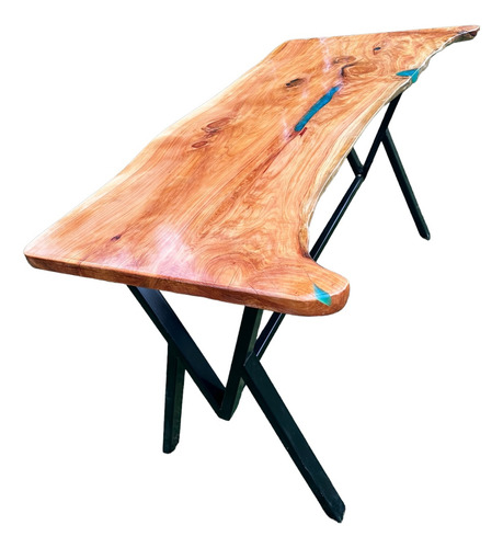 Mesa De Comedor Madera Ciprés Y Aplicacion De Resina Epóxica