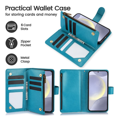 Funda De Piel Con Tapa Tipo Cartera Para Samsung Galaxy A56 A36 A26 A16 A06
