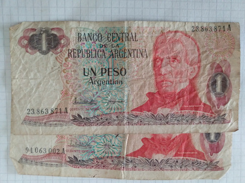 Billetes De Un Peso Argentino