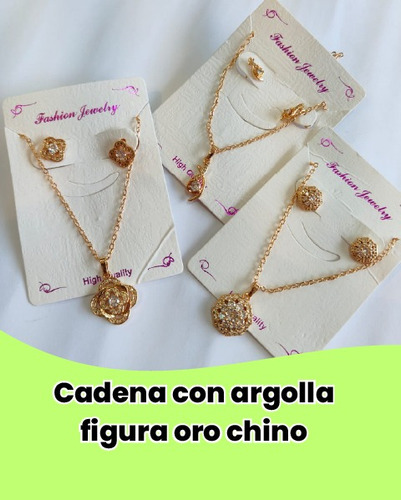 Cadena Con Argollas Figura Oro Chino 12 Unidades Al Mayor