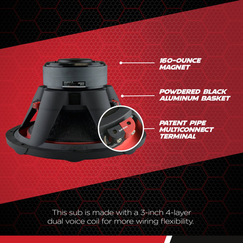 Subwoofer 12 Audiopipe Txxbdc212 1500w 750w Rms Doble Bobina Color Negro