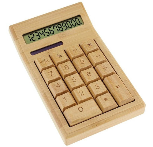 Calculadora De Bamboo, 9.5 X 16 X 1.8 Cm, 1 Und