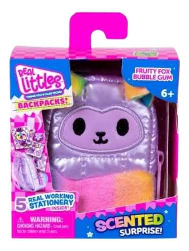 Mini Backpack Real Littles Fruity Fox Bubble Gum 5 Sorpresas