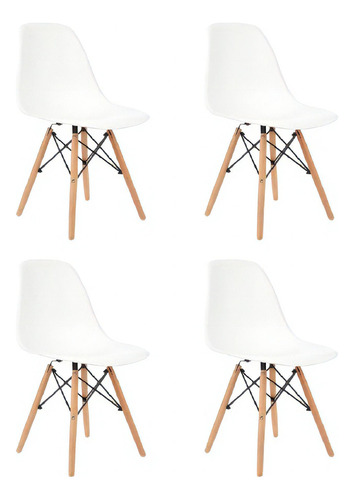 Silla De Comedor Garden Life Eames Color Blanco 4 Unidades